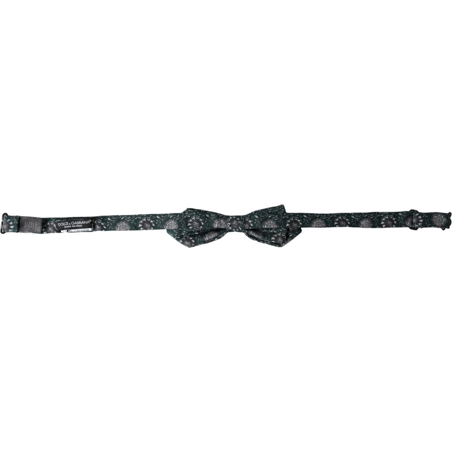 Dolce & Gabbana Green Silk Floral Adjustable Neck Men Bow Tie Dolce & Gabbana Dark Slate Gray