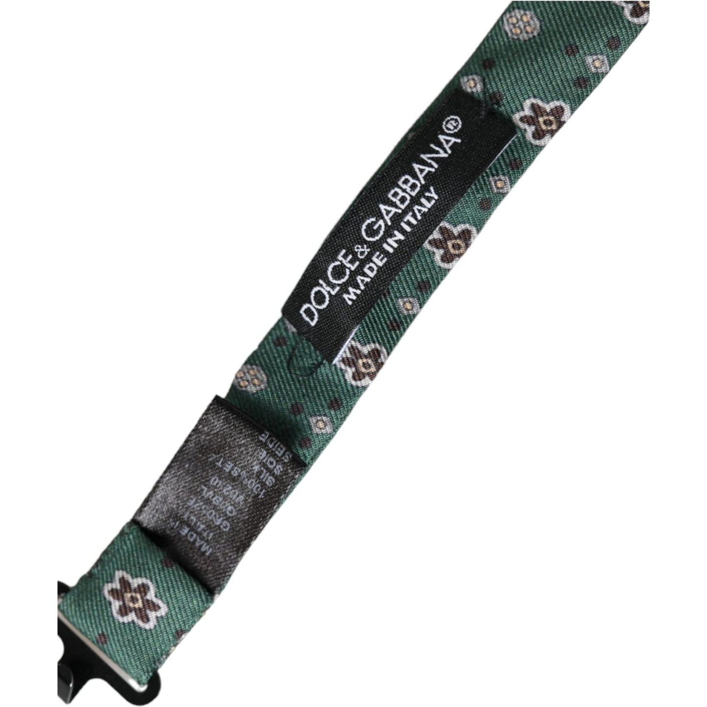 Dolce & Gabbana Mint Green Floral Adjustable Neck Men Bow Tie Dolce & Gabbana Dark Slate Gray