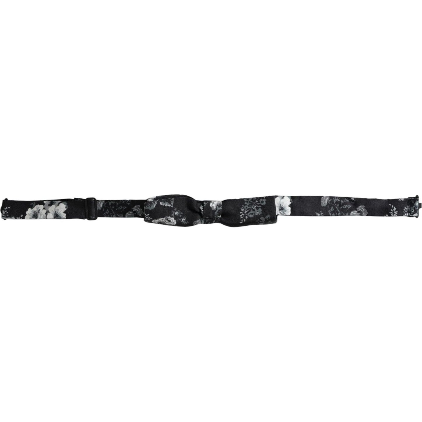 Dolce & Gabbana Black Floral Silk Adjustable Neck Men Bow Tie Dolce & Gabbana Dark Slate Gray