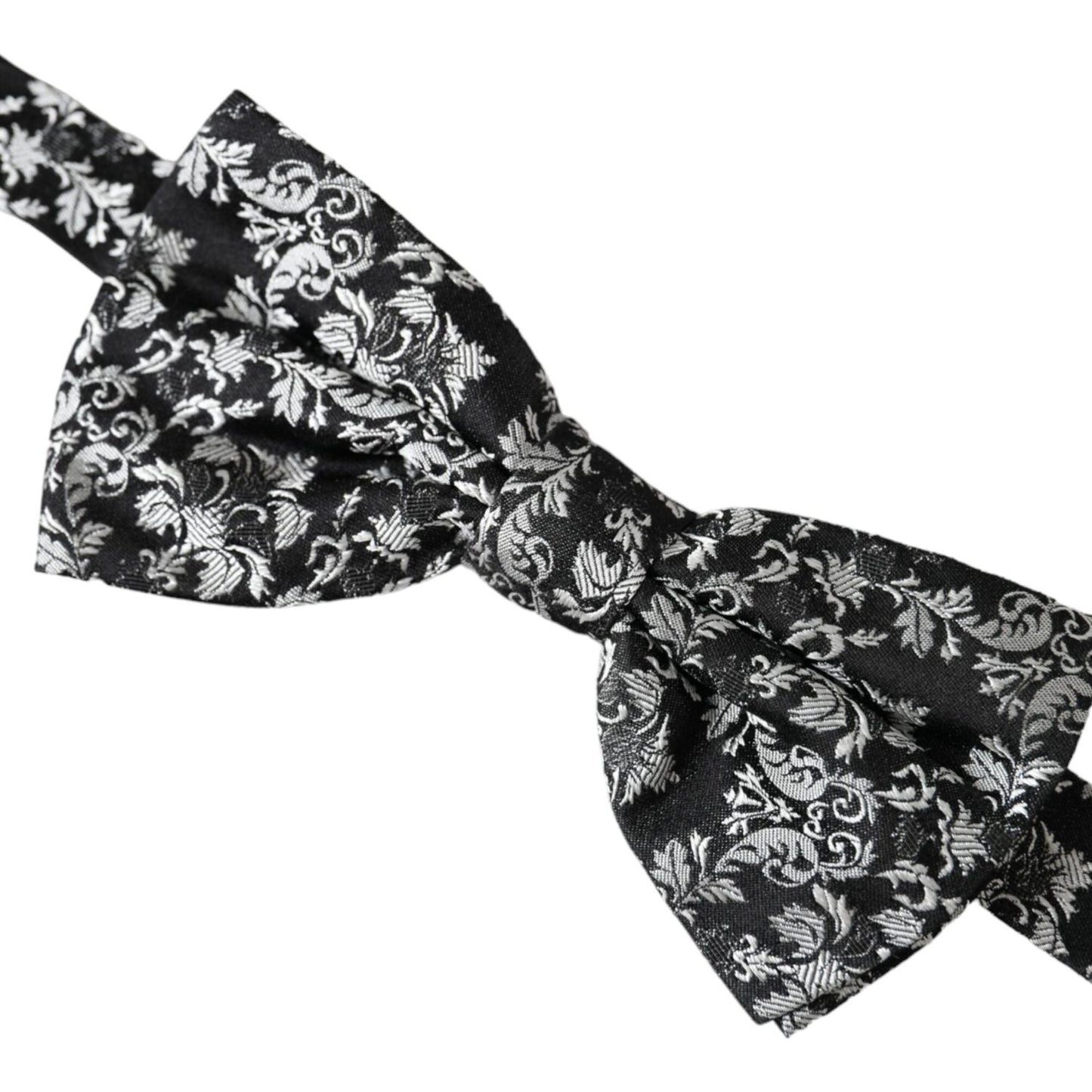 Dolce & Gabbana Black Floral Silk Adjustable Neck Men Bow Tie Dolce & Gabbana Dark Slate Gray