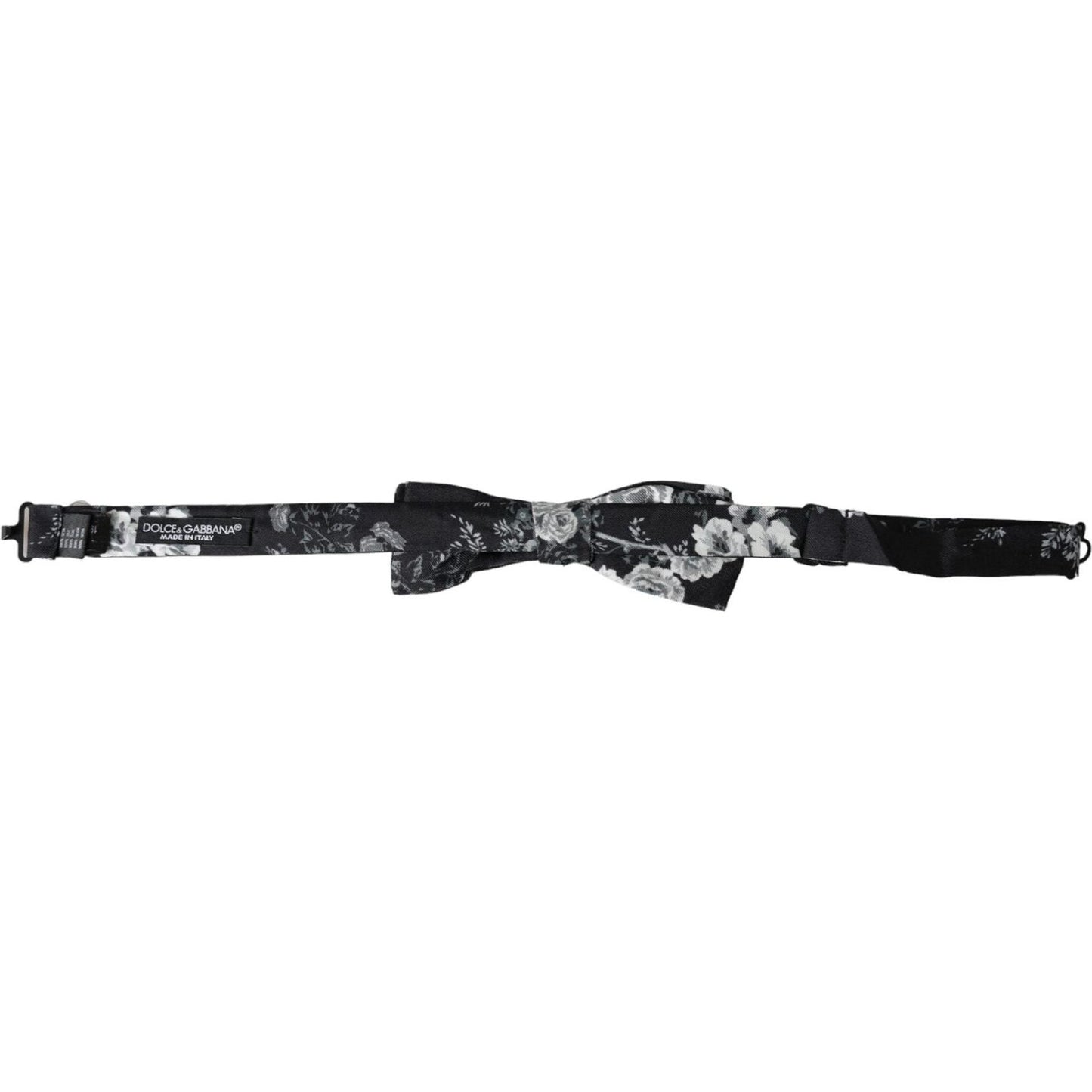 Dolce & Gabbana Black Floral Fantasy Adjustable Neck Men Bow Tie Dolce & Gabbana Dark Slate Gray