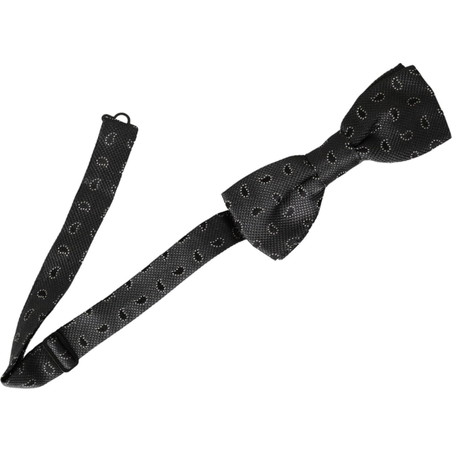 Dolce & Gabbana Black Silk Patterned Adjustable Neck Men Bow Tie Dolce & Gabbana Dark Slate Gray