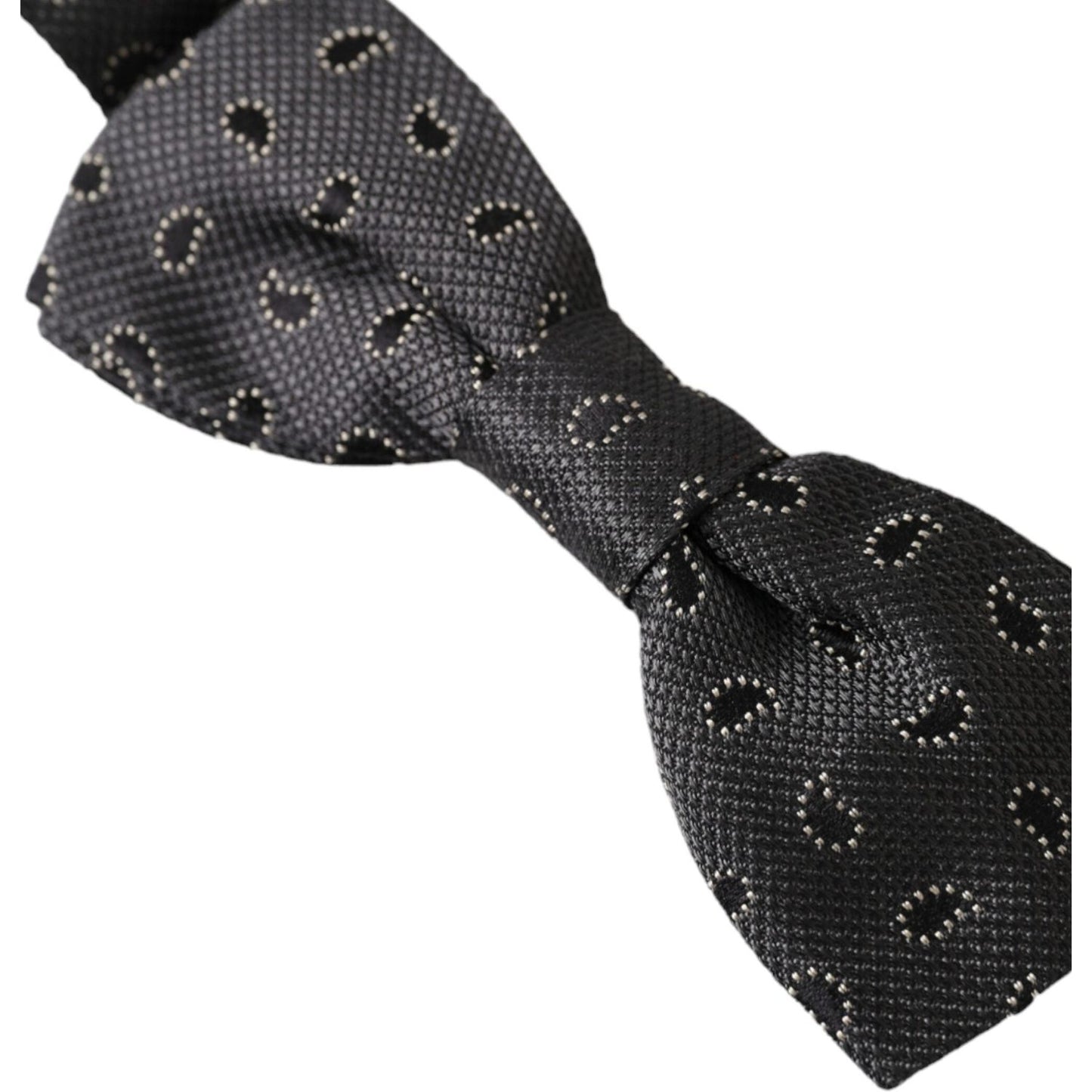 Dolce & Gabbana Black Silk Patterned Adjustable Neck Men Bow Tie Dolce & Gabbana Dark Slate Gray