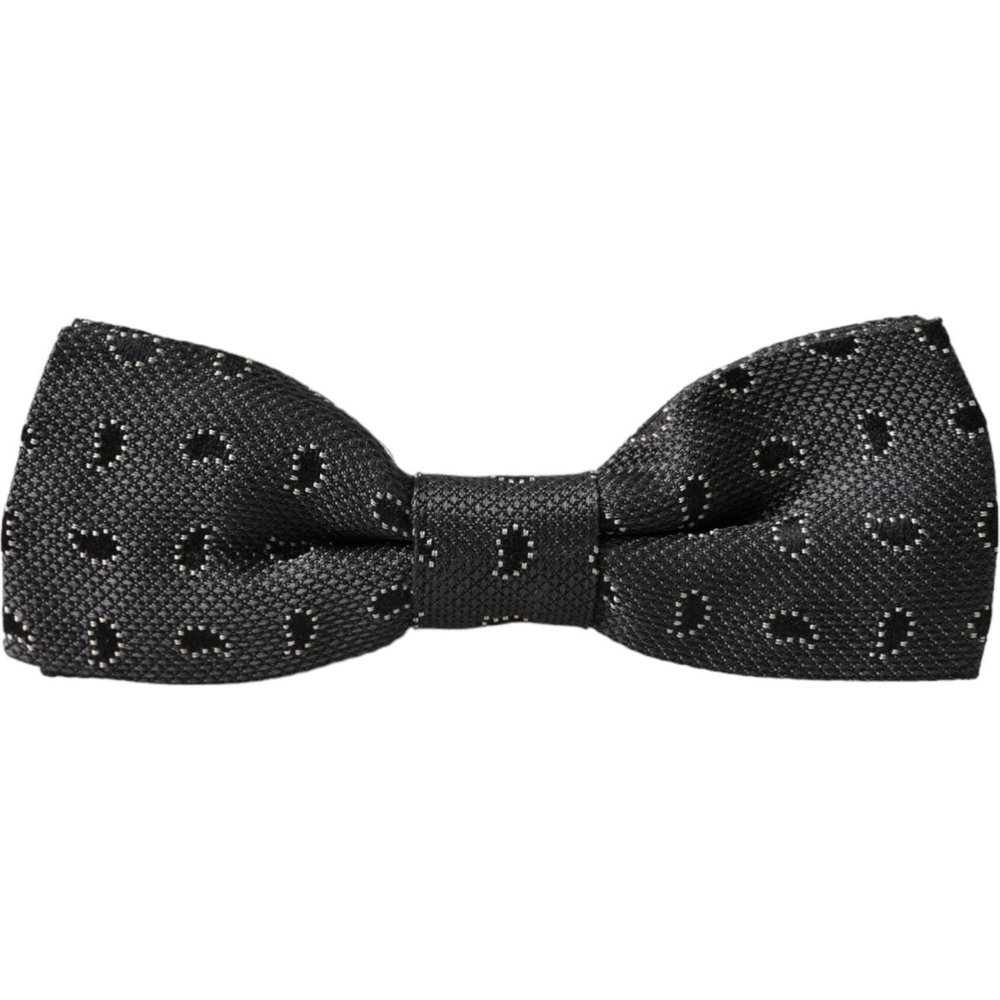 Dolce & Gabbana Black Silk Patterned Adjustable Neck Men Bow Tie Dolce & Gabbana Dark Slate Gray