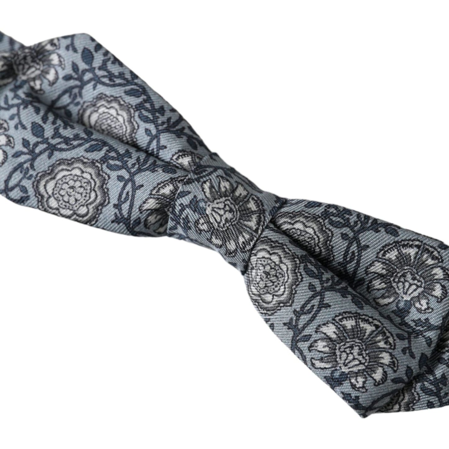 Dolce & Gabbana Gray Silk Patterned Adjustable Neck Men Bow Tie Dolce & Gabbana Dark Slate Gray