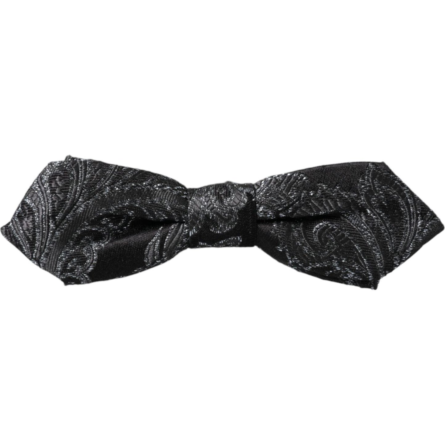 Dolce & Gabbana Black Silk Jacquard Adjustable Neck Men Bow Tie Dolce & Gabbana Dark Slate Gray