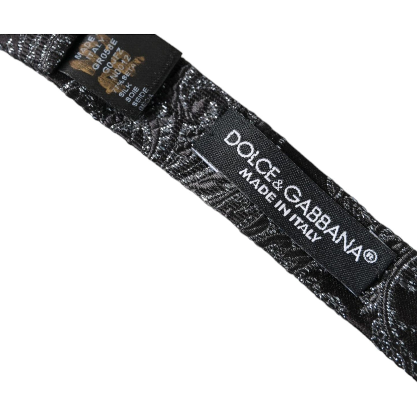 Dolce & Gabbana Black Silk Jacquard Adjustable Neck Men Bow Tie Dolce & Gabbana Dark Slate Gray