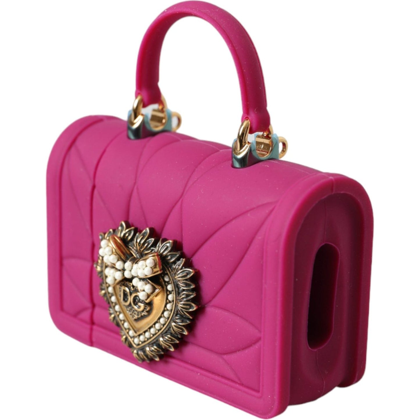 Dolce & Gabbana Pink Silicone Devotion Heart Cover Hand Bag Airpod Case Dolce & Gabbana Maroon