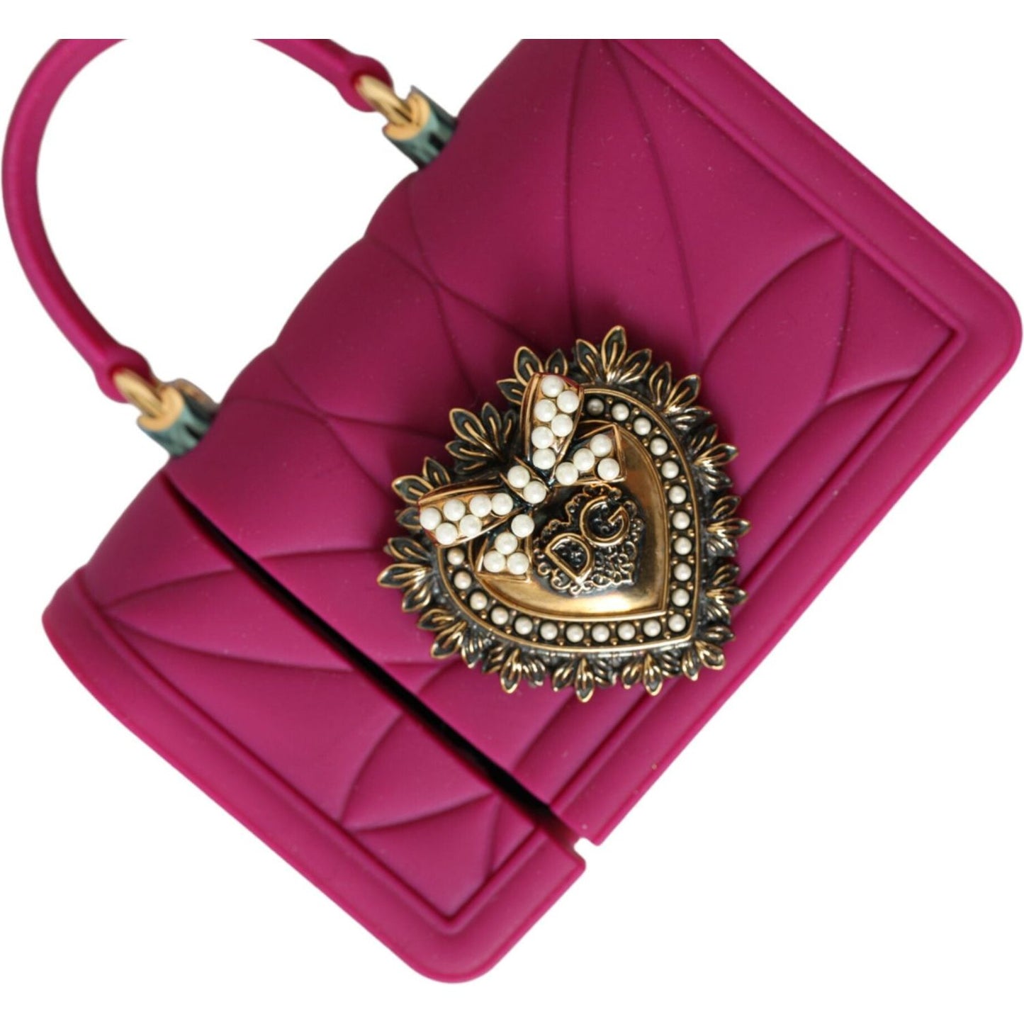 Dolce & Gabbana Pink Silicone Devotion Heart Cover Hand Bag Airpod Case Dolce & Gabbana Maroon