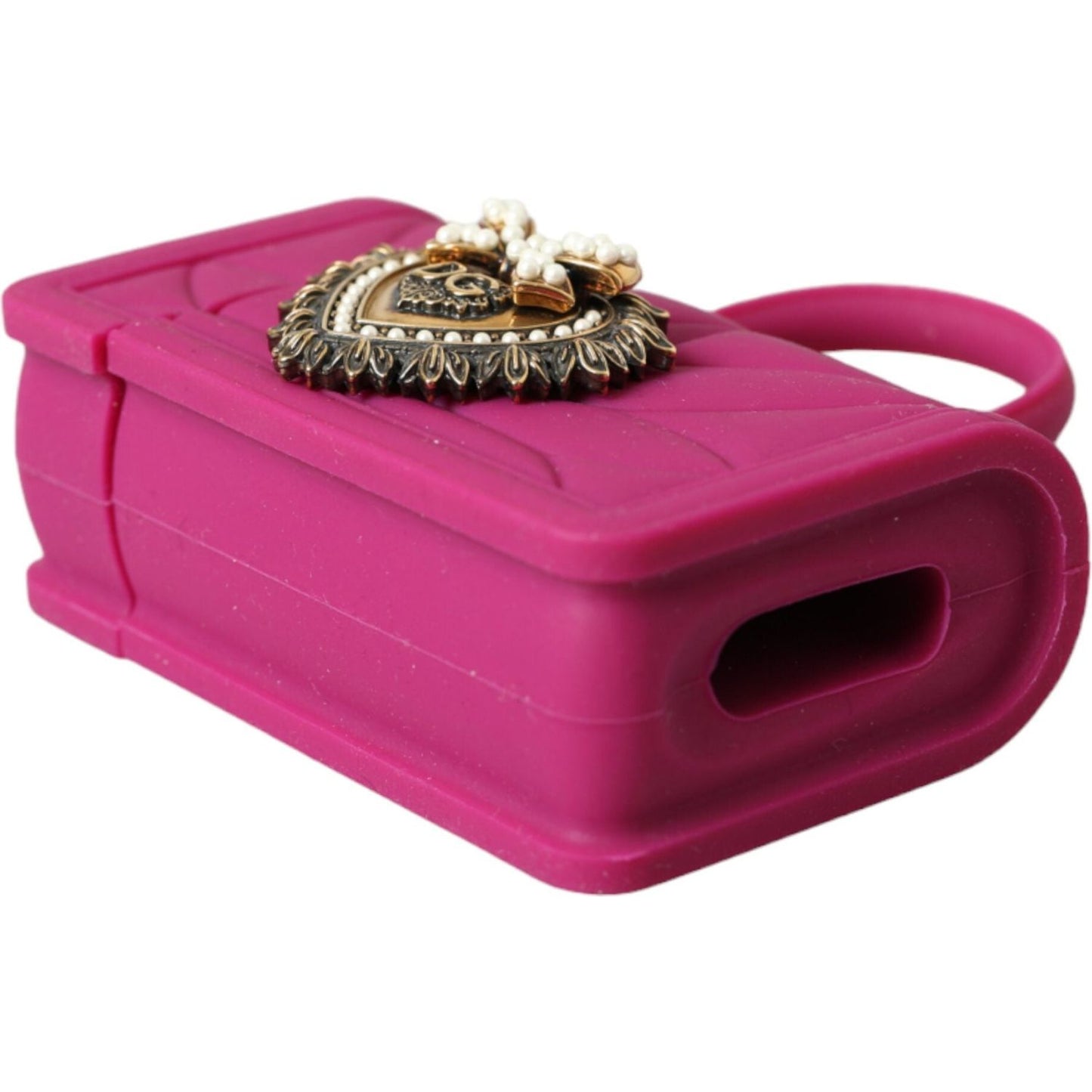Dolce & Gabbana Pink Silicone Devotion Heart Cover Hand Bag Airpod Case Dolce & Gabbana Maroon