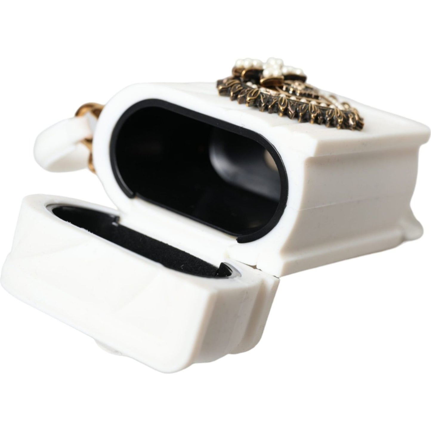 Dolce & Gabbana White Silicone Devotion Heart Cover Hand Bag Airpod Case Dolce & Gabbana Black