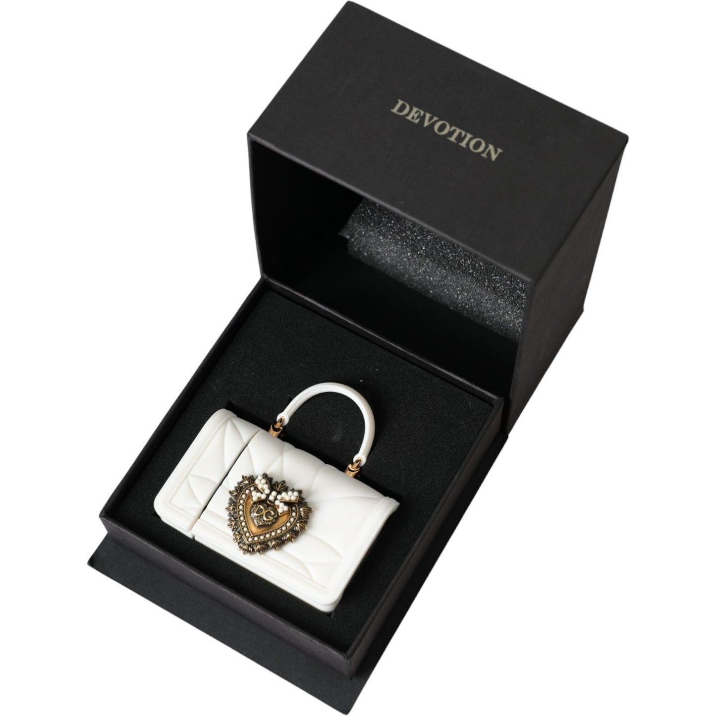 Dolce & Gabbana White Silicone Devotion Heart Cover Hand Bag Airpod Case Dolce & Gabbana Black