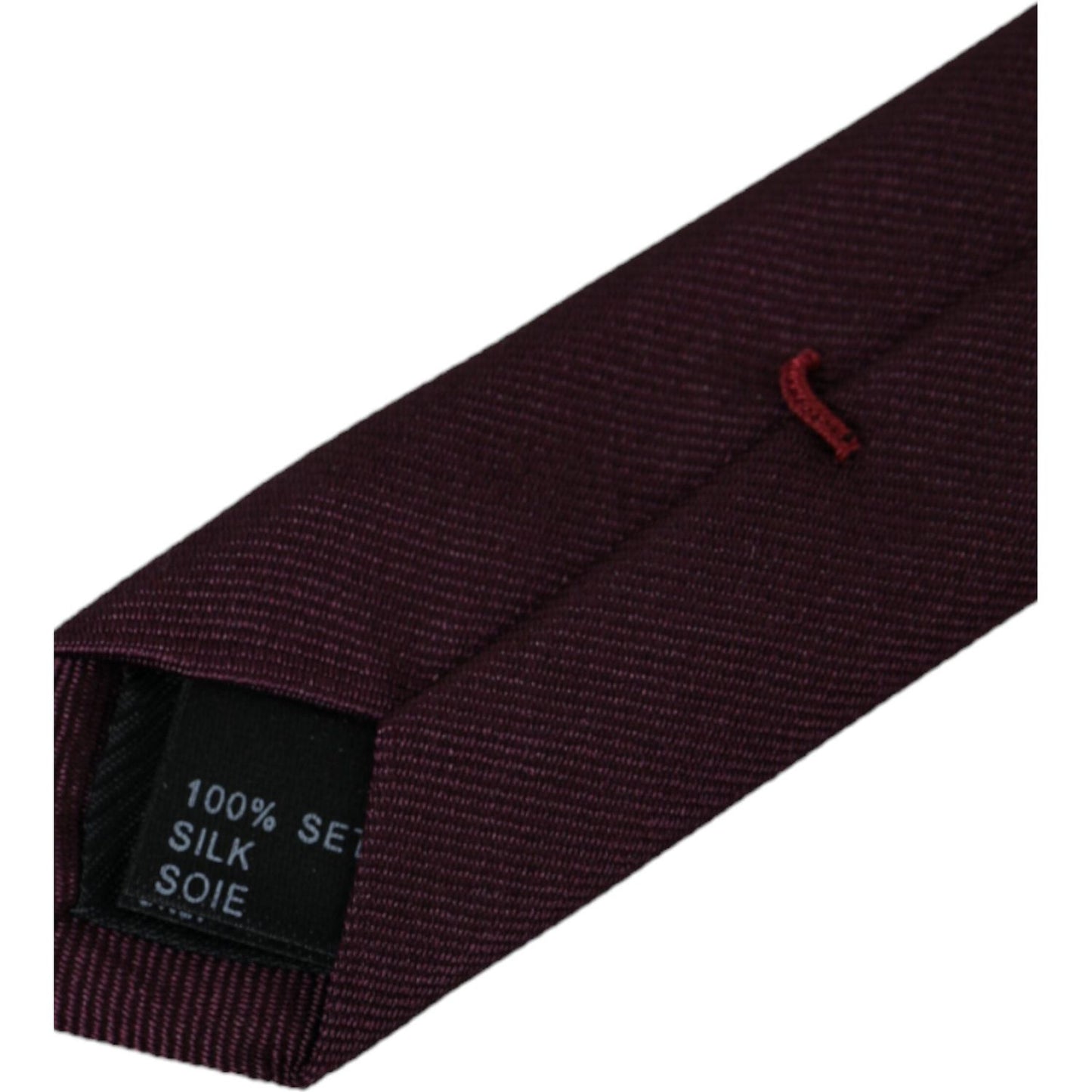 Dolce & Gabbana Bordeaux Solid 100% Silk Adjustable Men Tie Dolce & Gabbana Black