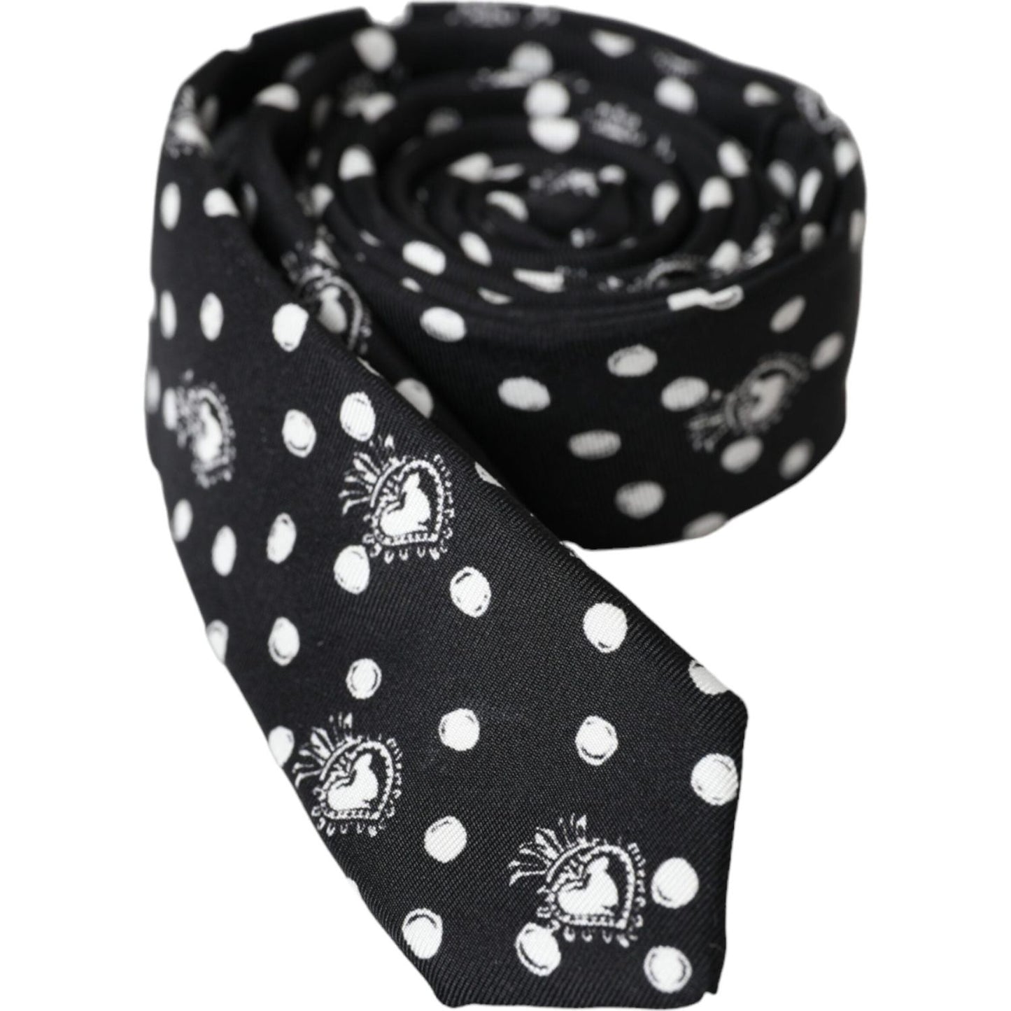 Dolce & Gabbana Black Heart Polka Dot Adjustable Tie Dolce & Gabbana Dark Slate Gray