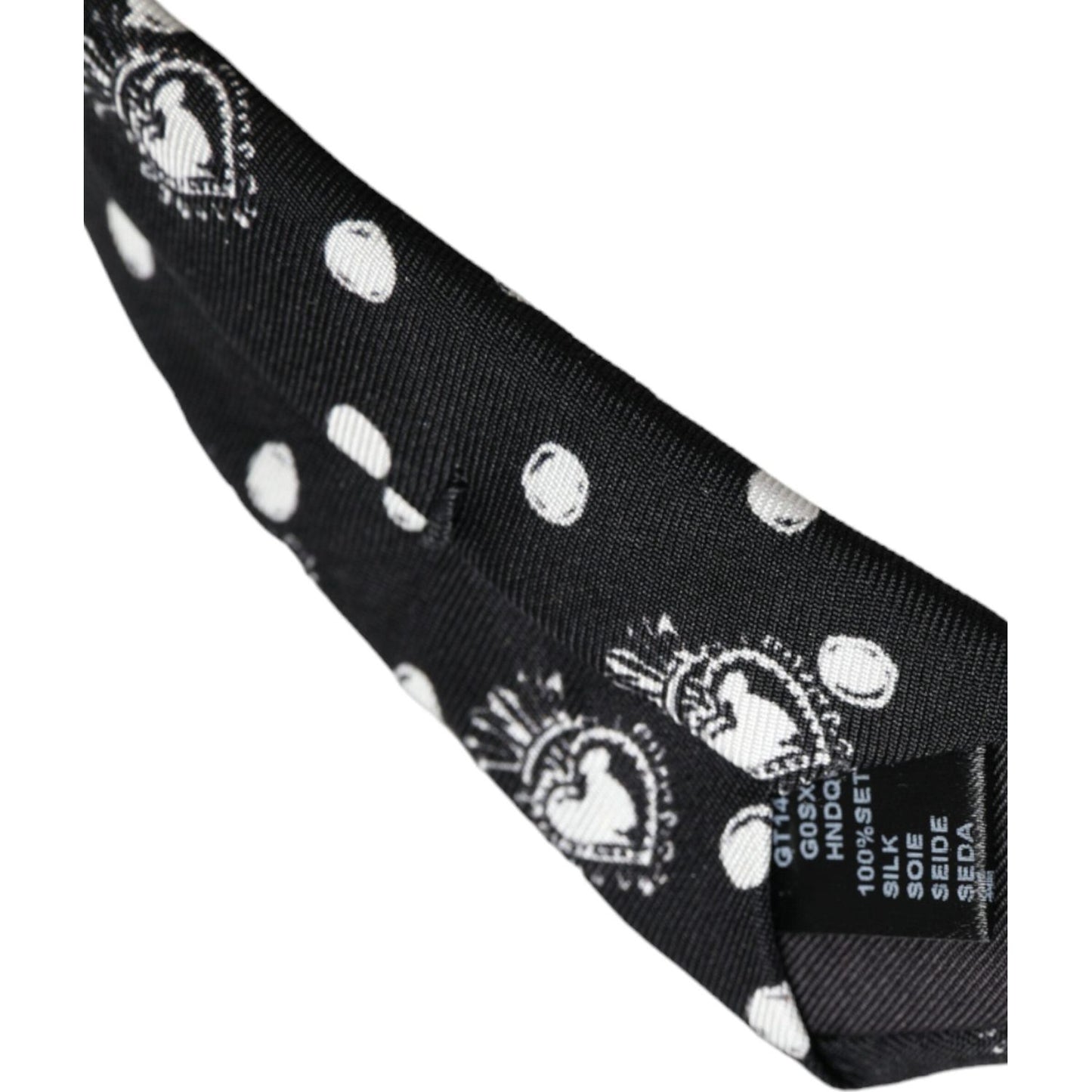 Dolce & Gabbana Black Heart Polka Dot Adjustable Tie Dolce & Gabbana Dark Slate Gray