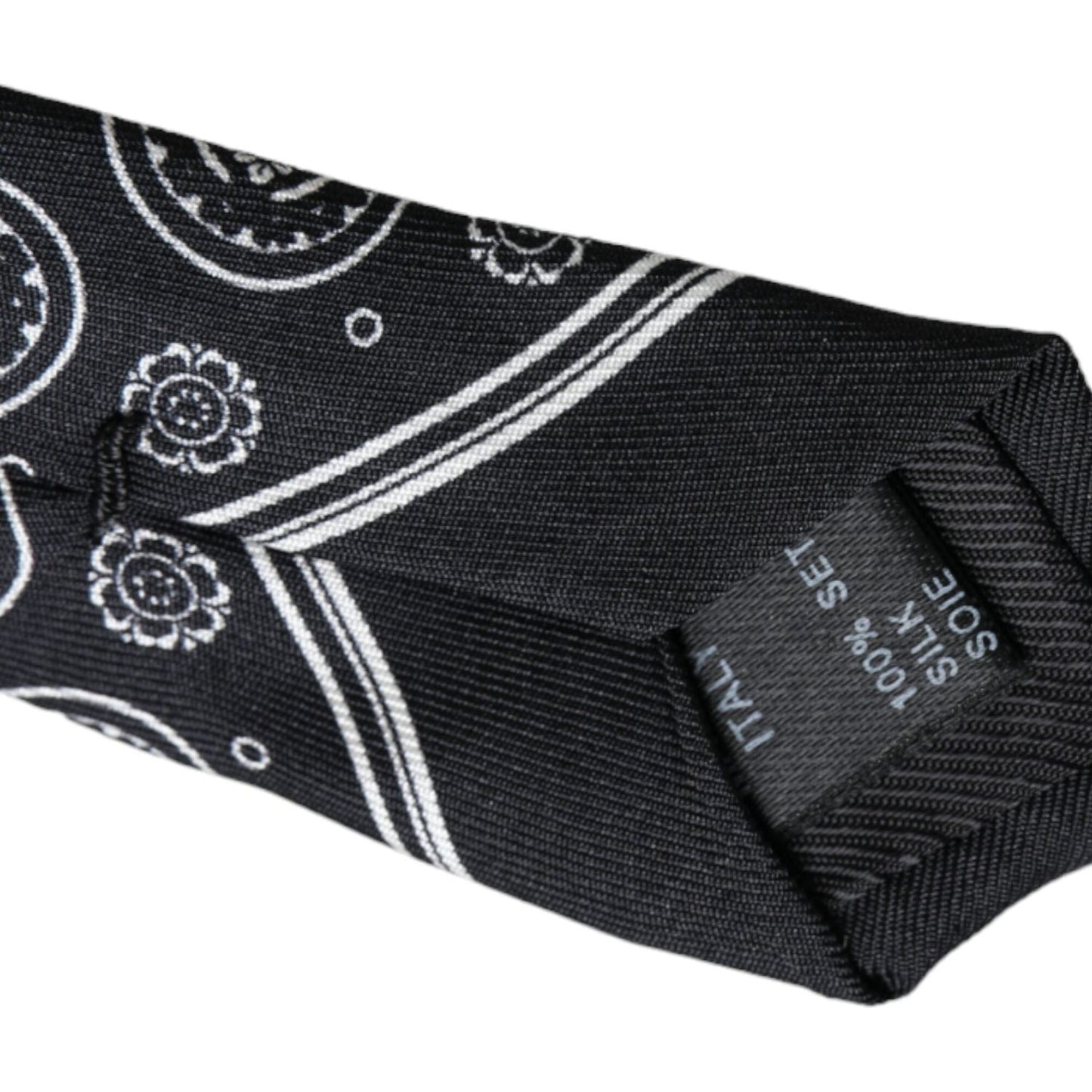 Dolce & Gabbana Black Patterned 100%Silk Adjustable Tie Dolce & Gabbana Dark Slate Gray