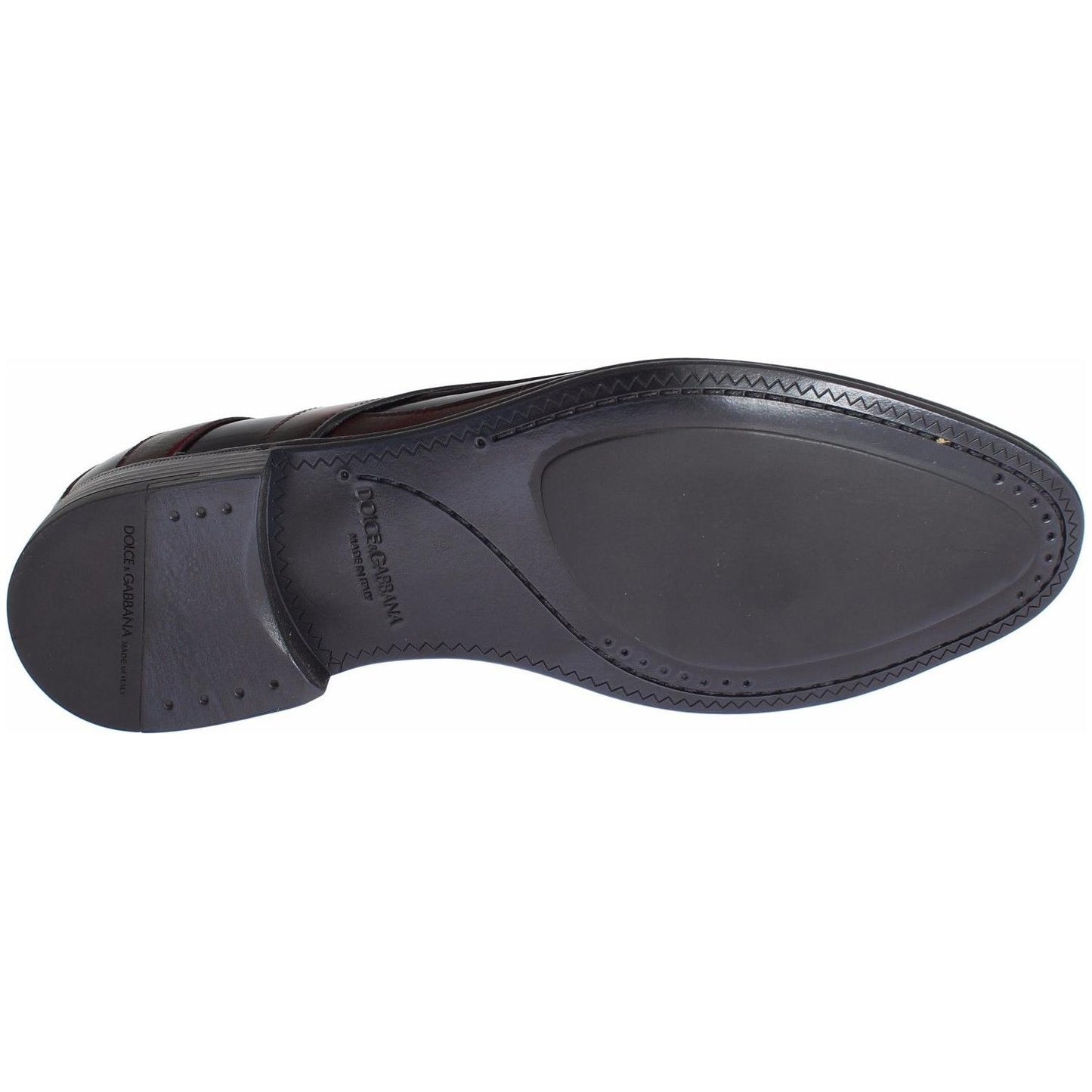 Dolce & Gabbana Elegant Black Bordeaux Striped Leather Dress Shoes Dress Shoes Dolce & Gabbana Dark Slate Gray
