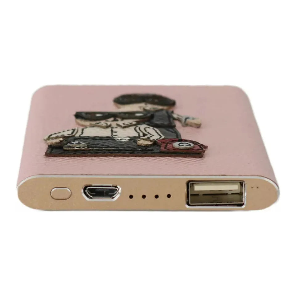 Dolce & Gabbana Chic Pink Leather Power Bank Dolce & Gabbana Rosy Brown