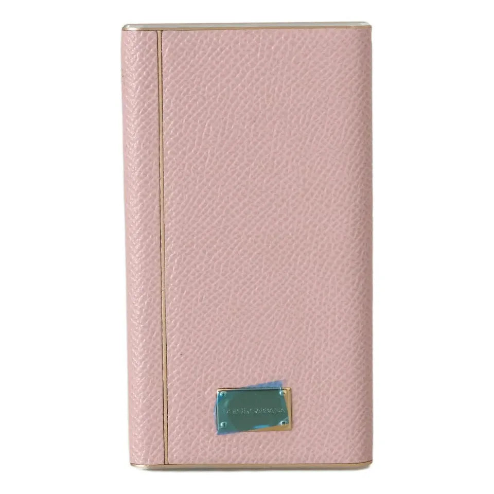 Dolce & Gabbana Chic Pink Leather Power Bank Dolce & Gabbana Tan