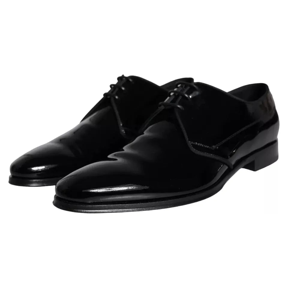 Dolce & Gabbana Black Calfskin Leather Derby Men Dress Shoes Dolce & Gabbana Black
