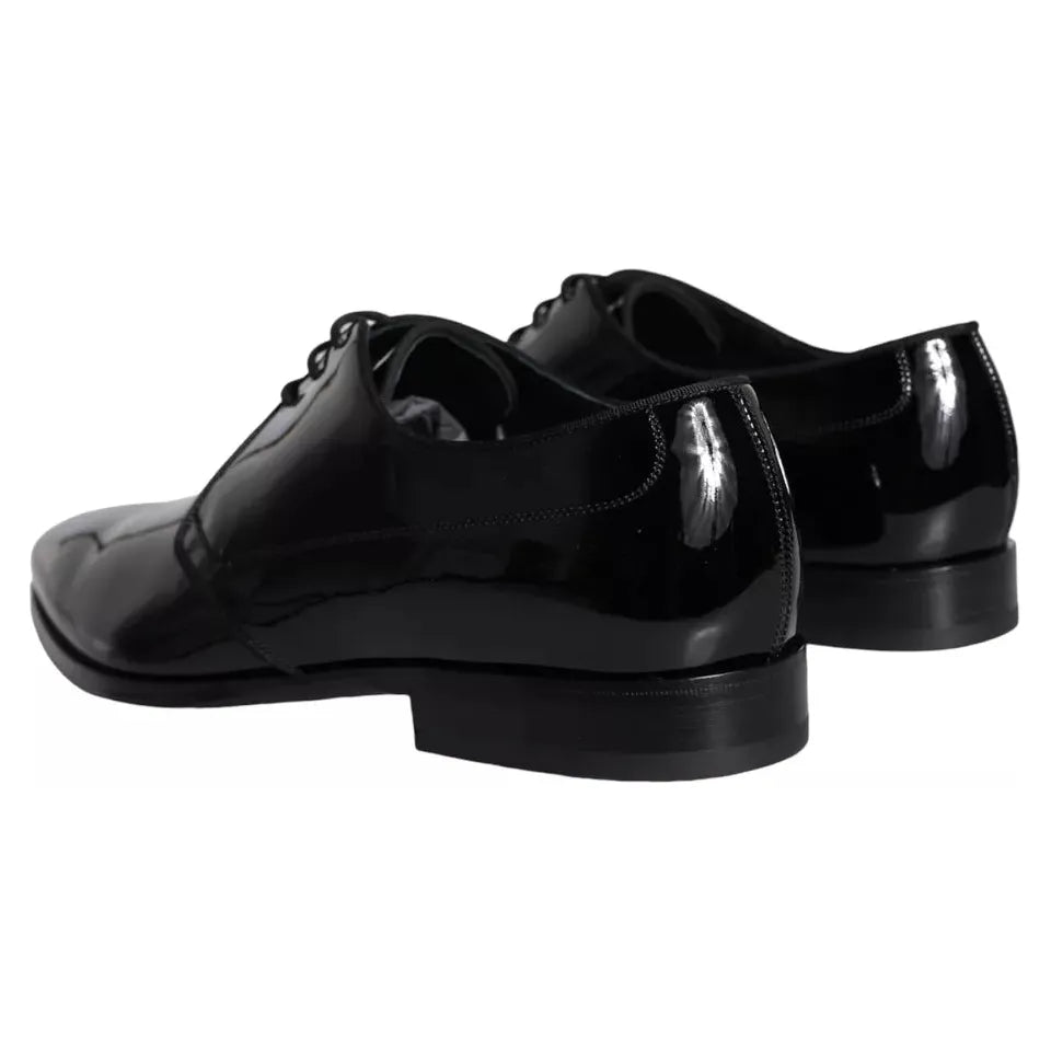 Dolce & Gabbana Black Calfskin Leather Derby Men Dress Shoes Dolce & Gabbana Black