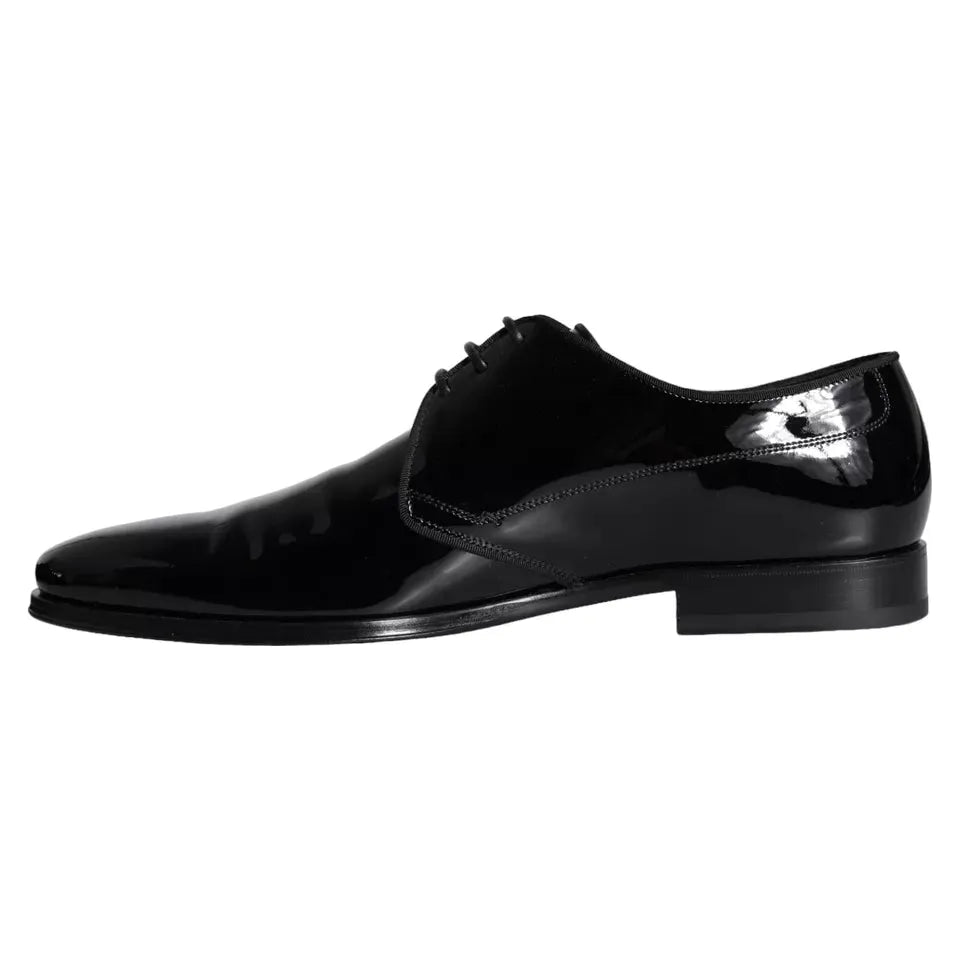 Dolce & Gabbana Black Calfskin Leather Derby Men Dress Shoes Dolce & Gabbana Black