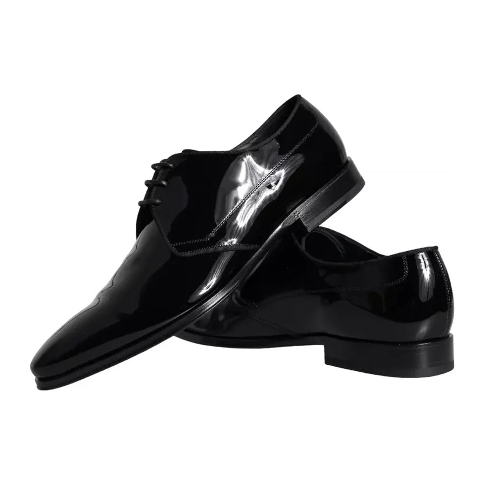 Dolce & Gabbana Black Calfskin Leather Derby Men Dress Shoes Dolce & Gabbana Black