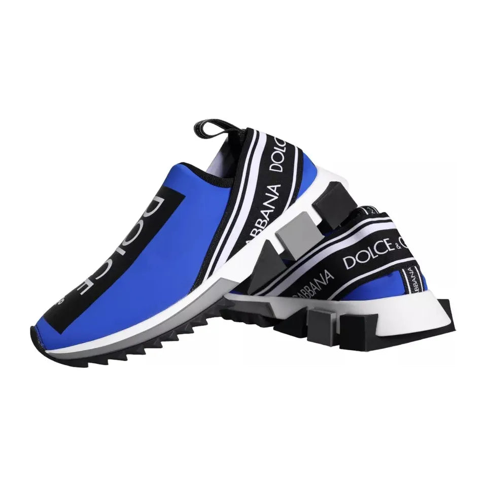 Dolce & Gabbana Blue Logo Low Top Sorrento Sneakers Shoes Dolce & Gabbana Light Gray