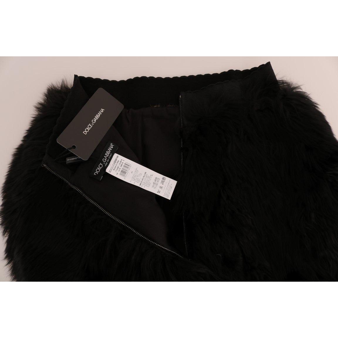 Dolce & Gabbana Exquisite Black Mink Fur Mini Shorts Dolce & Gabbana Gray
