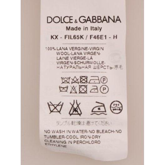 Dolce & Gabbana Red Wool Cardigan Sweater Dolce & Gabbana Gray