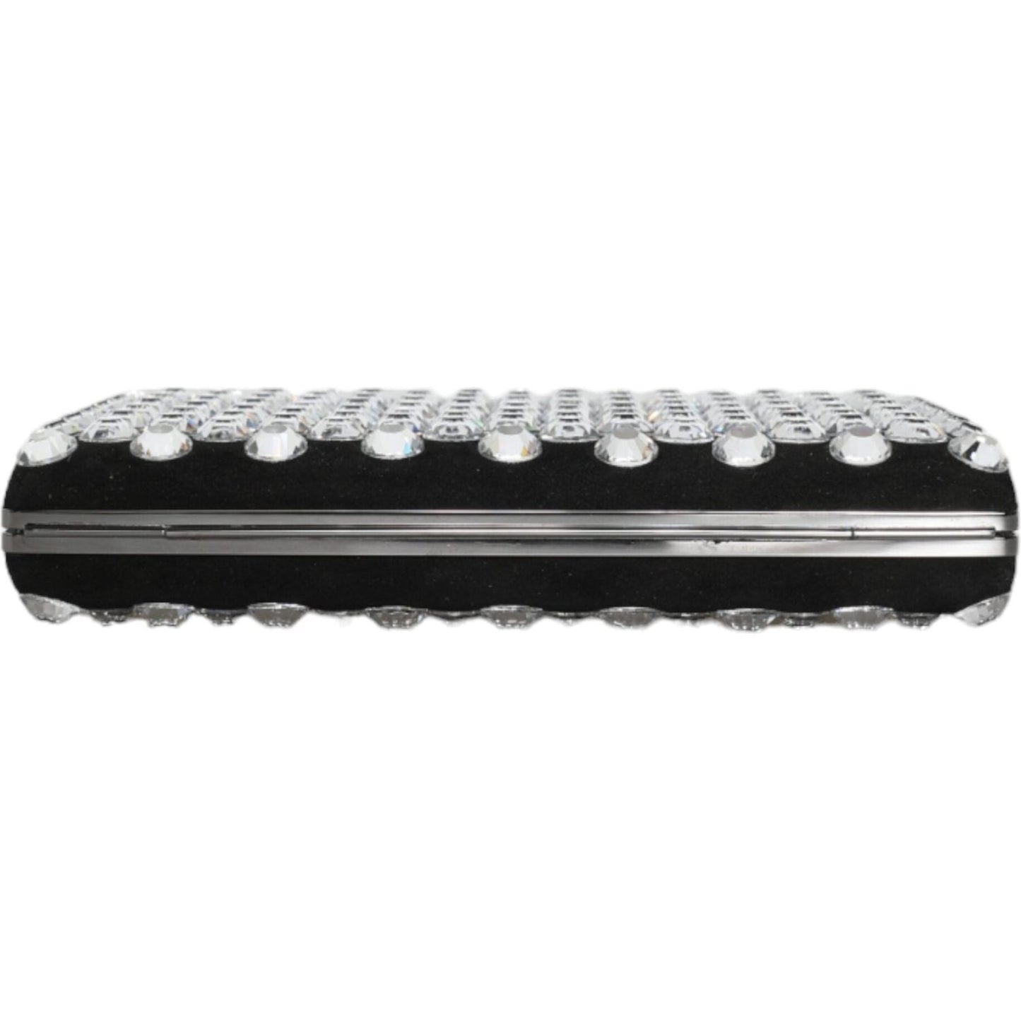 Dolce & Gabbana Black Velvet Crystal Clutch Evening Party Purse Bag Dolce & Gabbana Light Gray