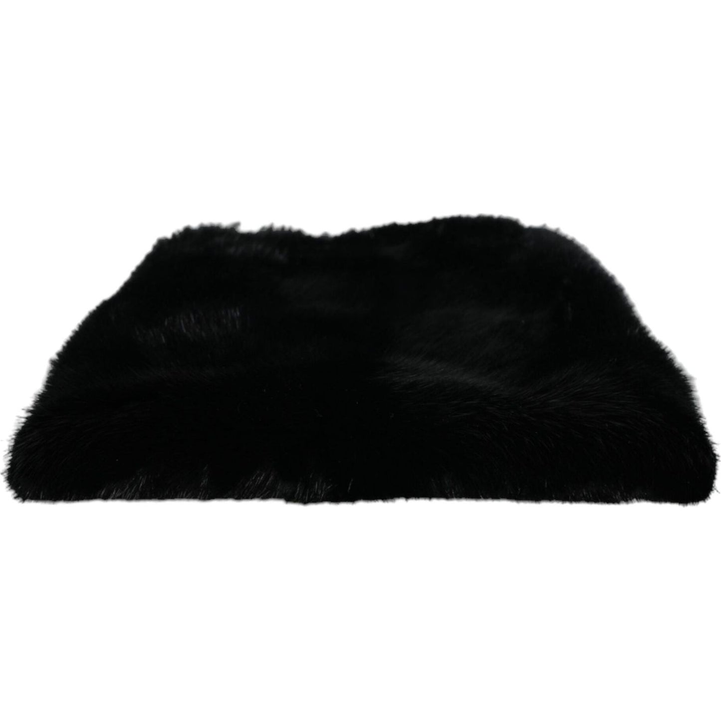 Dolce & Gabbana Black Faux Fur Silver Chain Crossbody Shoulder Purse Bag Dolce & Gabbana Black
