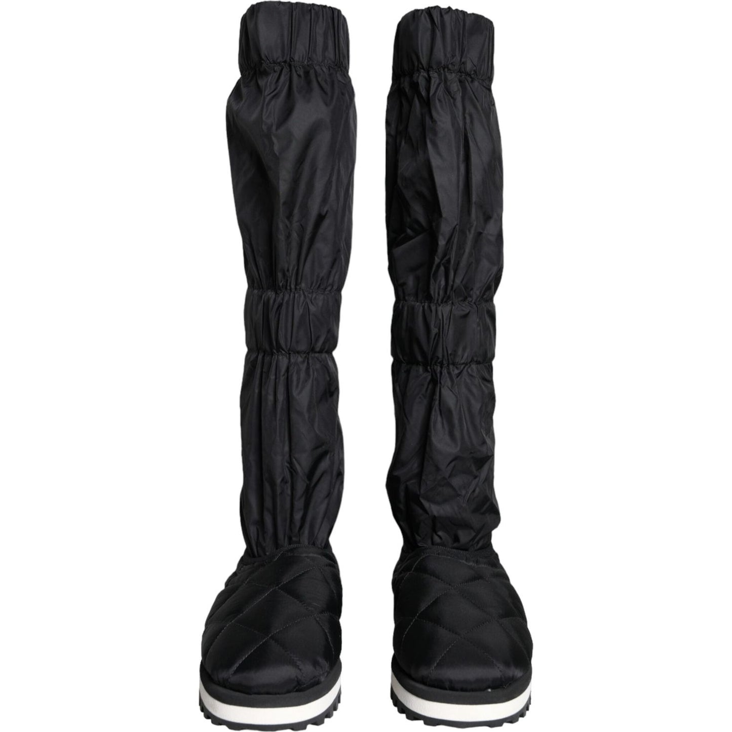 Dolce & Gabbana Black Quilted High Top Boots Sneakers Shoes Dolce & Gabbana Black