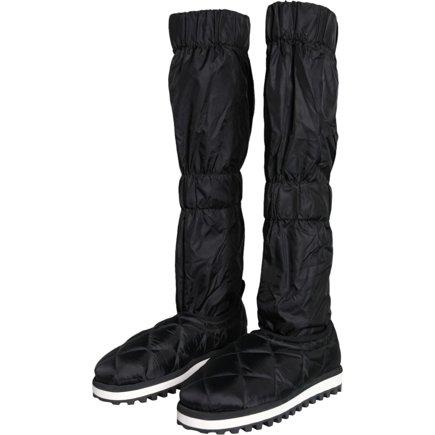 Dolce & Gabbana Black Quilted High Top Boots Sneakers Shoes Dolce & Gabbana Black