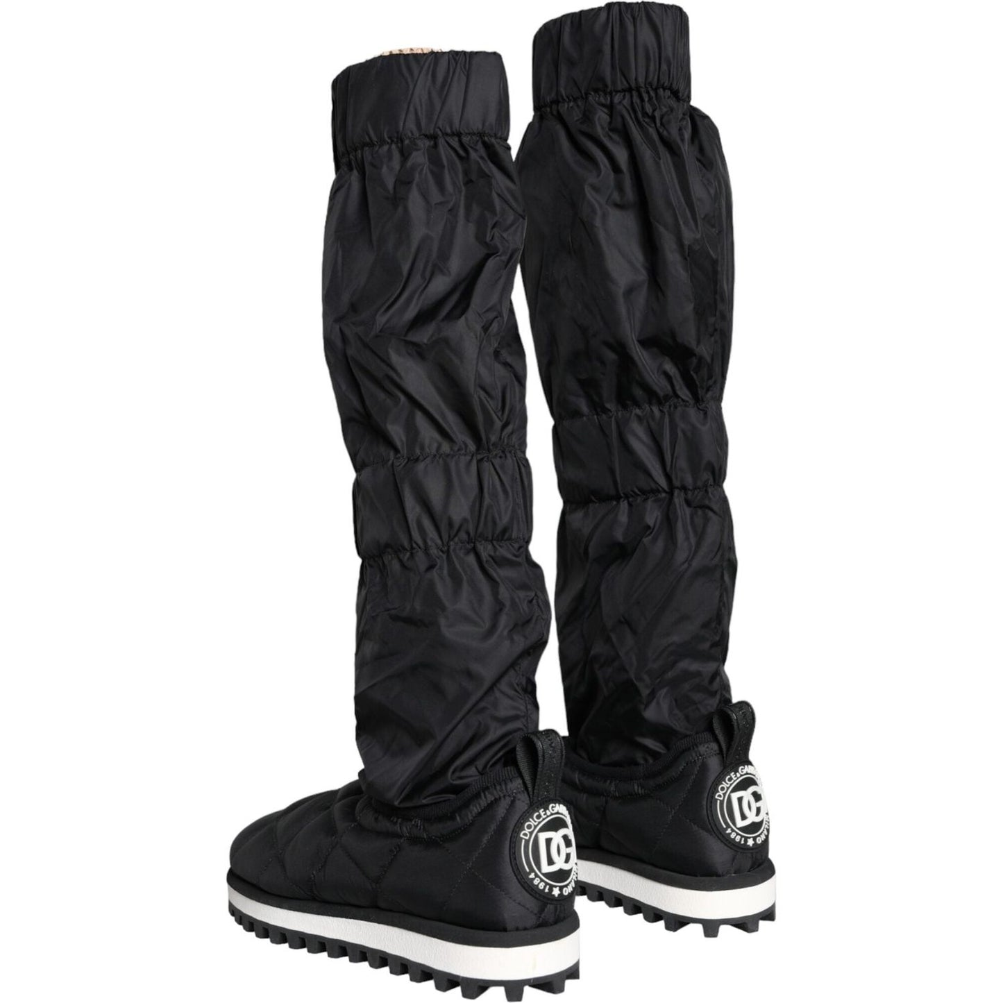 Dolce & Gabbana Black Quilted High Top Boots Sneakers Shoes Dolce & Gabbana Black