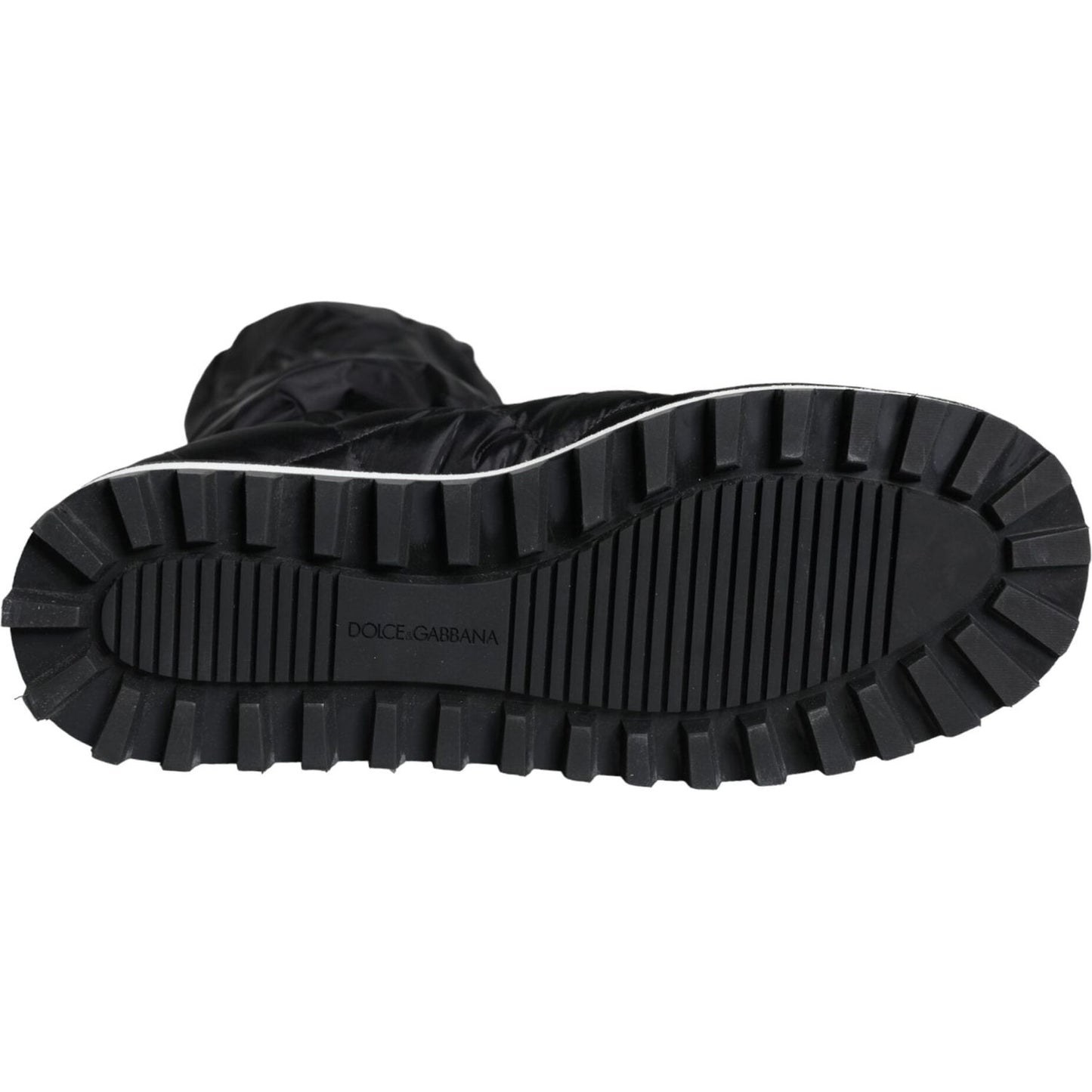 Dolce & Gabbana Black Quilted High Top Boots Sneakers Shoes Dolce & Gabbana Dark Slate Gray