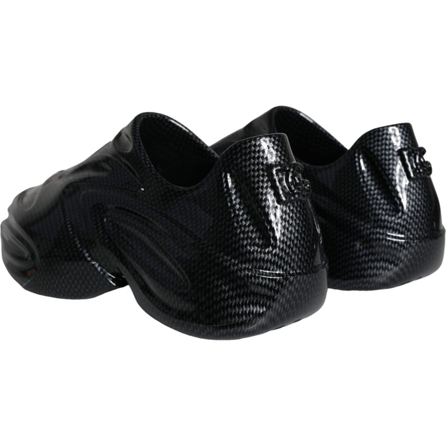 Dolce & Gabbana Black Foiled Rubber Toy Low Top Men Sneakers Shoes Dolce & Gabbana Black
