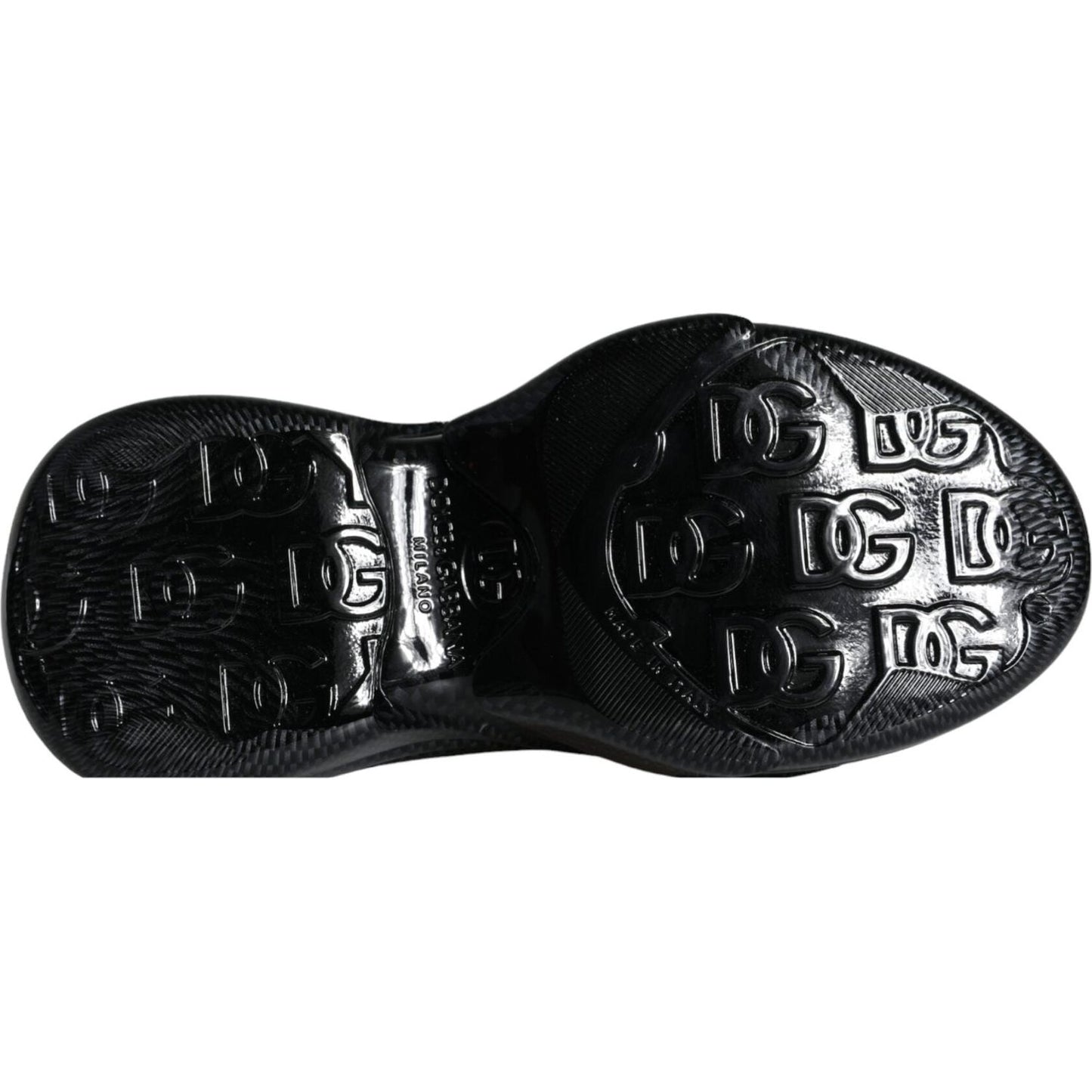 Dolce & Gabbana Black Foiled Rubber Toy Low Top Men Sneakers Shoes Dolce & Gabbana Black