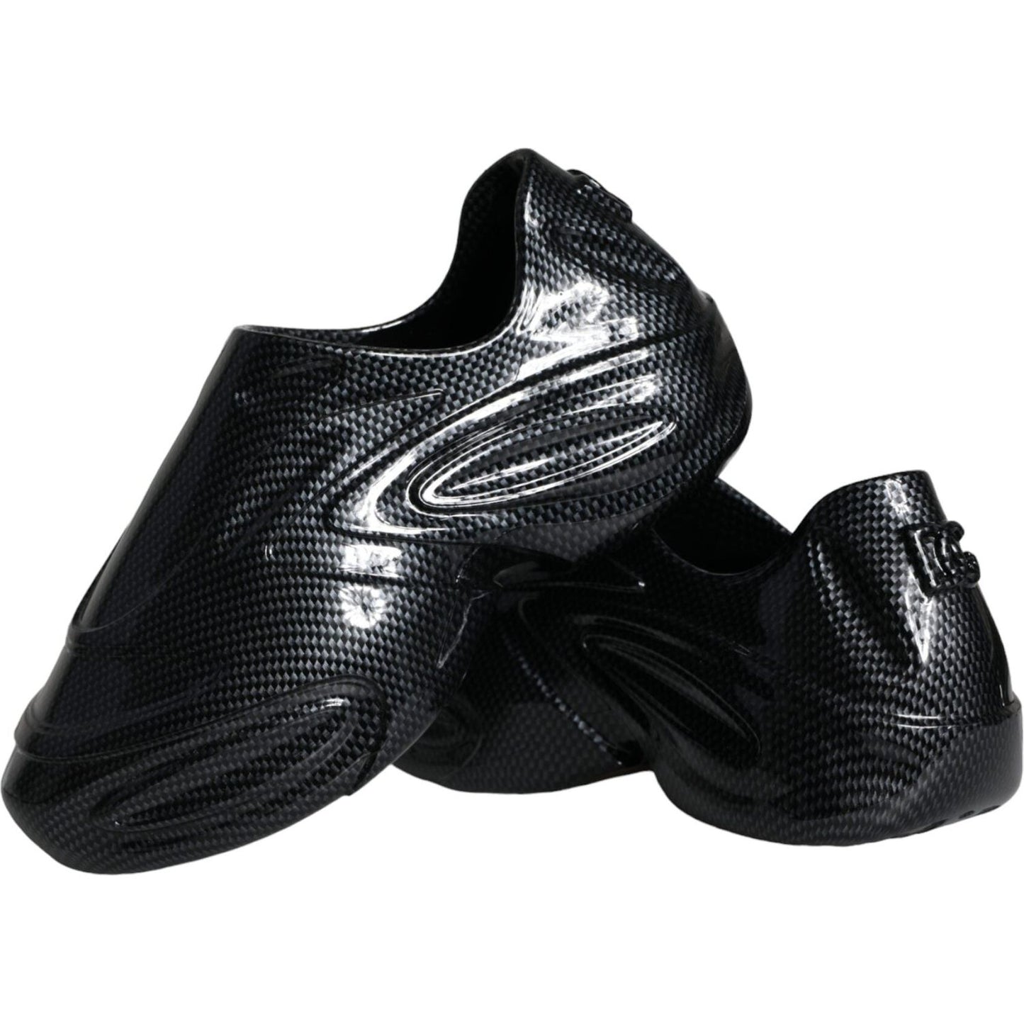 Dolce & Gabbana Black Foiled Rubber Toy Low Top Men Sneakers Shoes Dolce & Gabbana Black