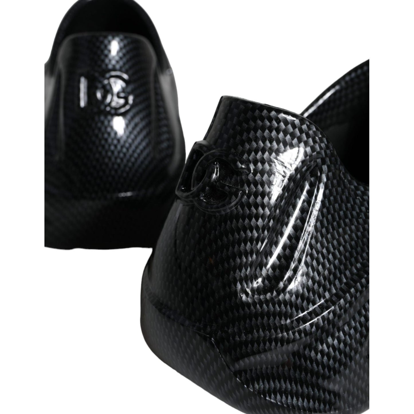 Dolce & Gabbana Black Foiled Rubber Toy Low Top Men Sneakers Shoes Dolce & Gabbana Black