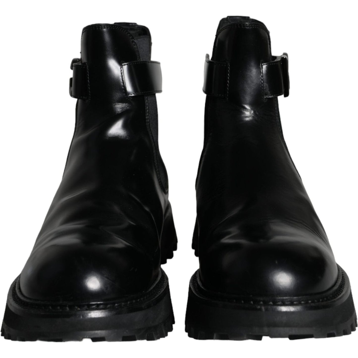 Dolce & Gabbana Black Belted DG Logo Men Chelsea Boots Shoes Dolce & Gabbana Black
