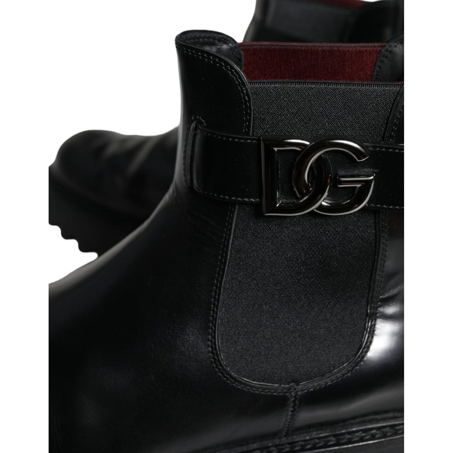Dolce & Gabbana Black Belted DG Logo Men Chelsea Boots Shoes Dolce & Gabbana Black
