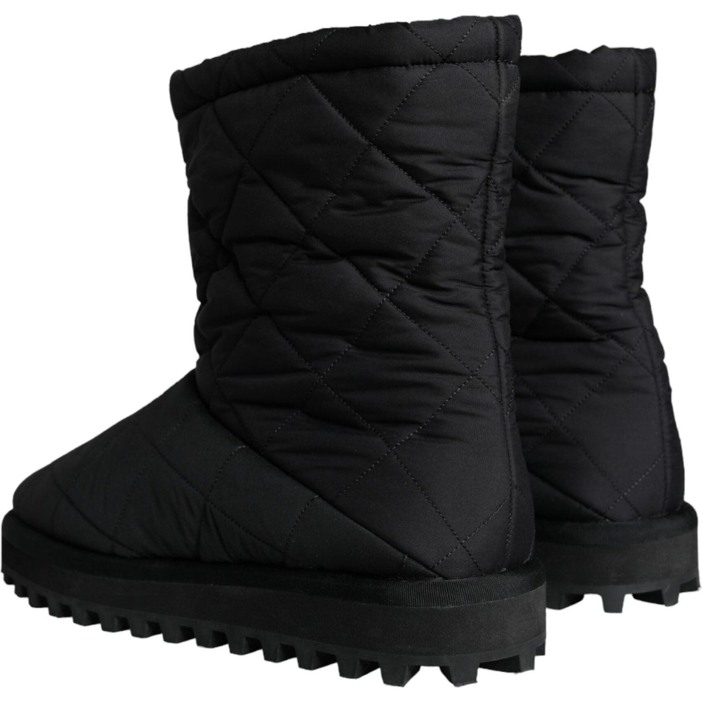 Dolce & Gabbana Black Nylon Padded Mid Calf Men Boots Shoes Dolce & Gabbana Black