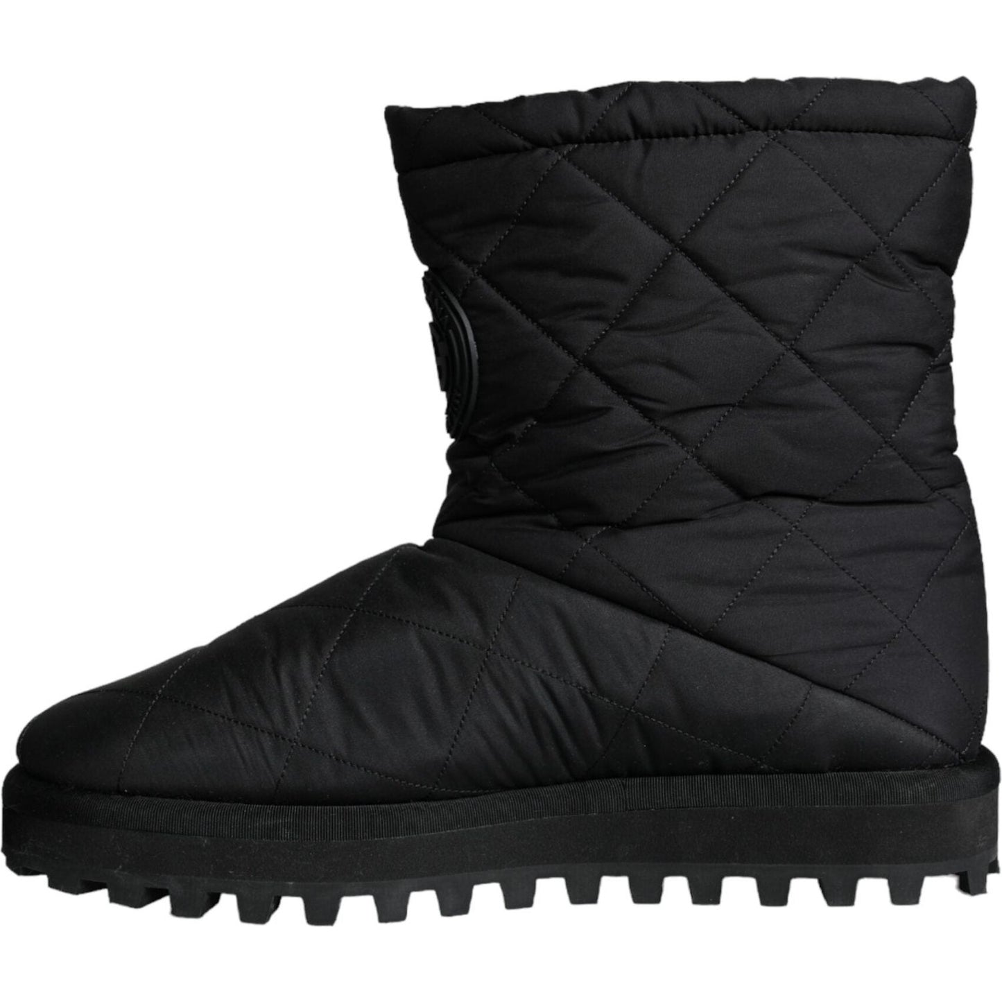 Dolce & Gabbana Black Nylon Padded Mid Calf Men Boots Shoes Dolce & Gabbana Black