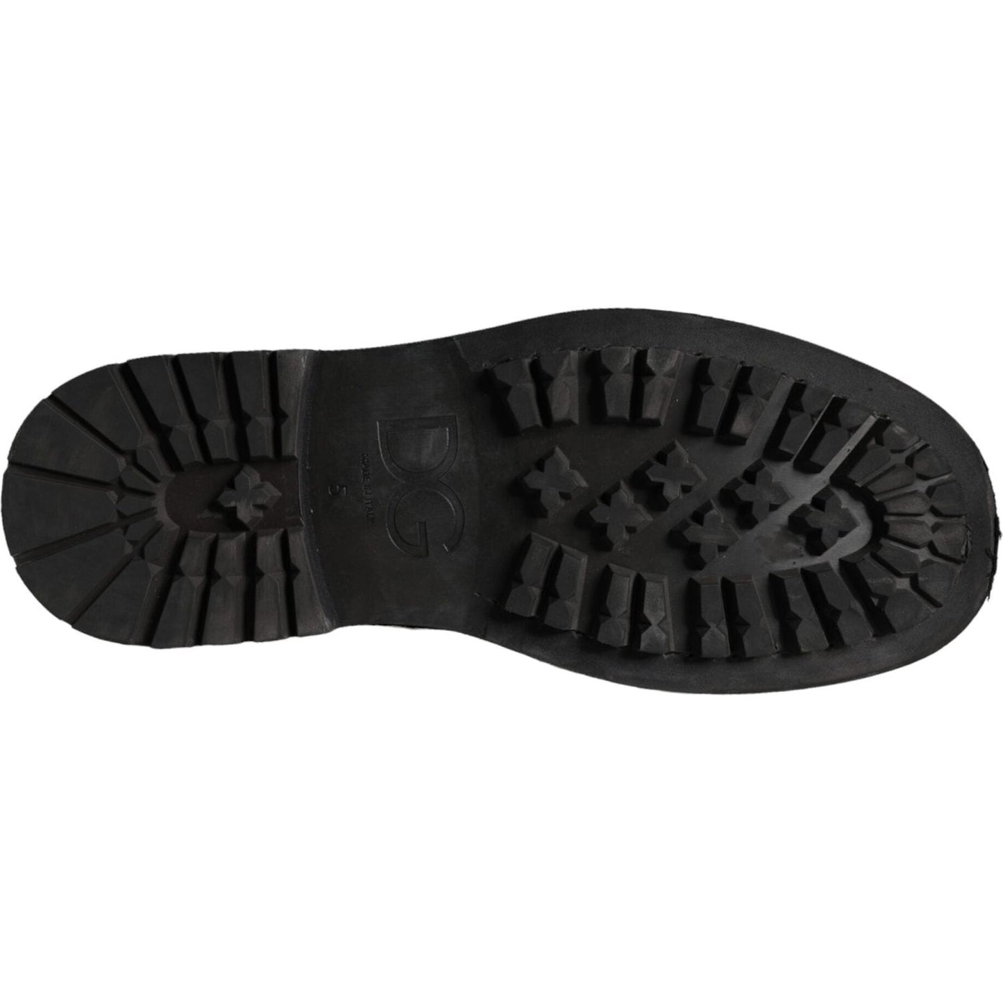 Dolce & Gabbana Black Lace Up Mid Calf Boots Men Shoes Dolce & Gabbana Black