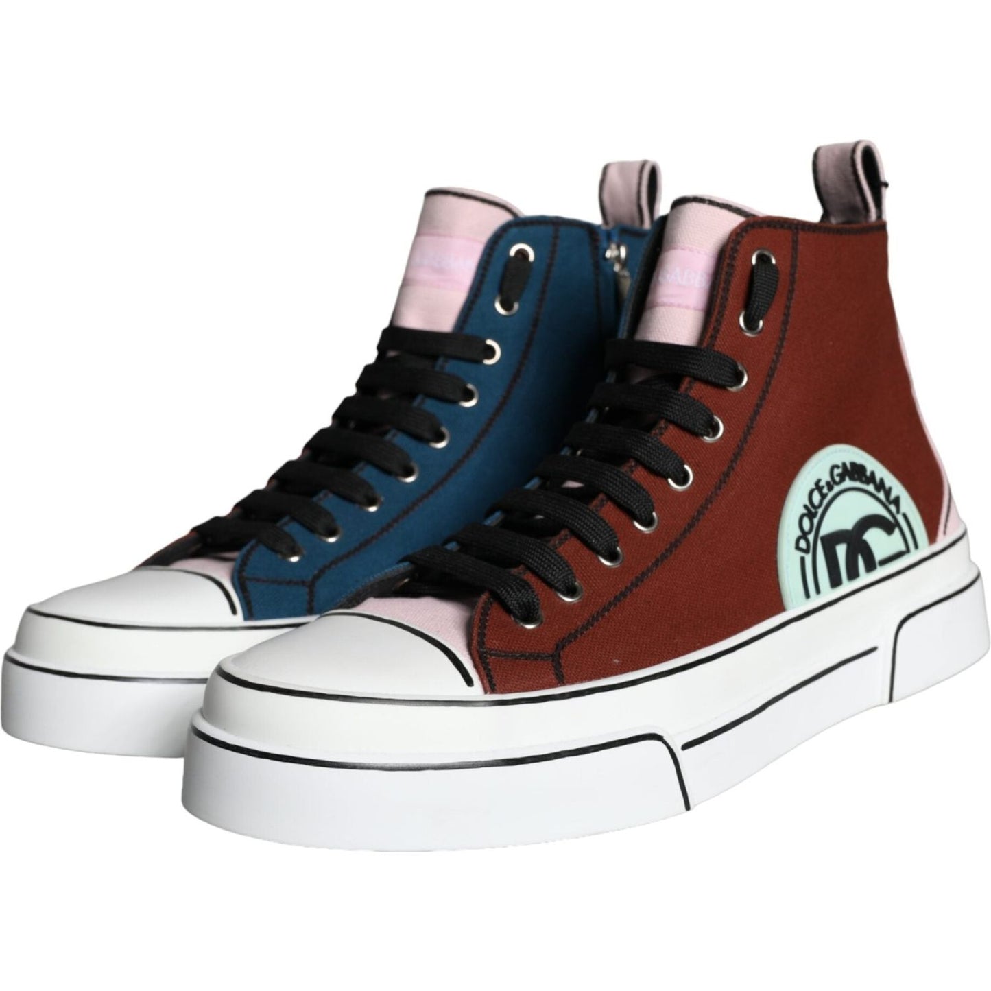Dolce & Gabbana Multicolor Patchwork High Top Sneaker Shoes Dolce & Gabbana Lavender