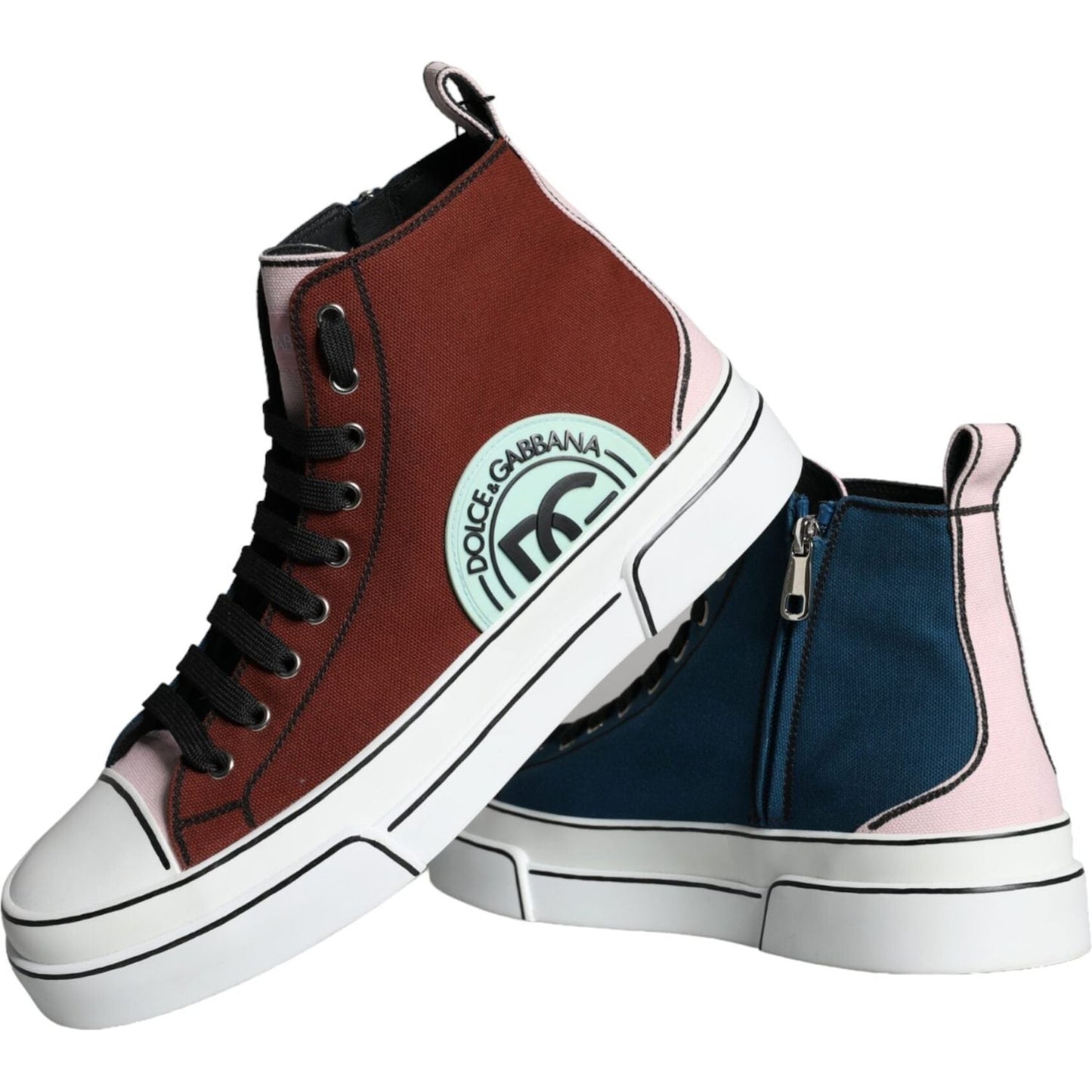 Dolce & Gabbana Multicolor Patchwork High Top Sneaker Shoes Dolce & Gabbana Lavender