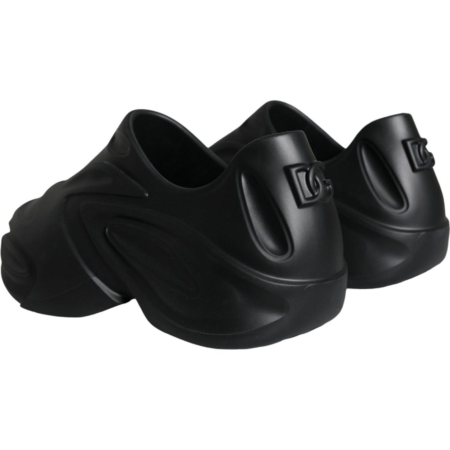 Dolce & Gabbana Black Foiled Rubber Toy Low Top Sneakers Shoes Dolce & Gabbana Black