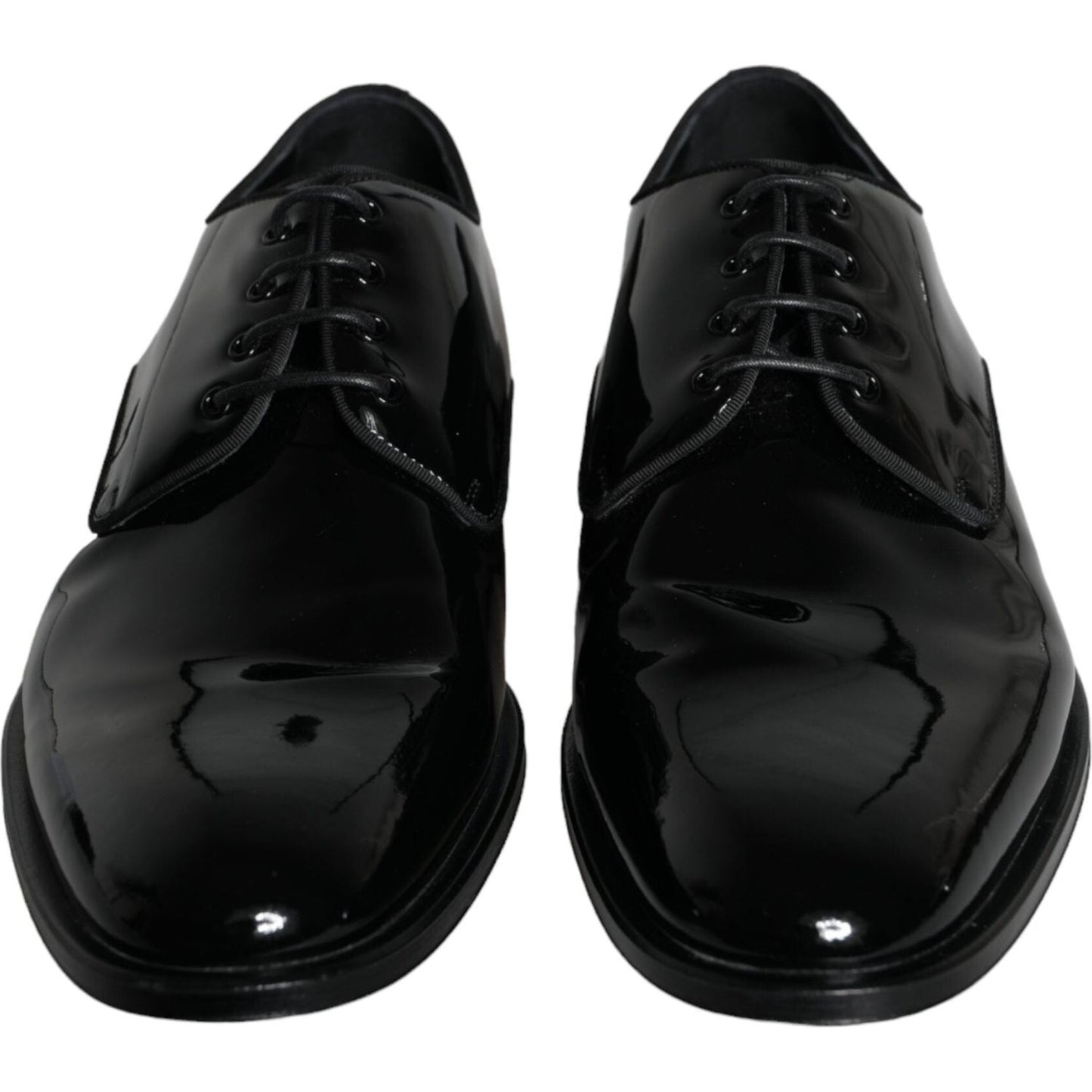Dolce & Gabbana Black Calfskin Leather Derby Men Dress Shoes Dolce & Gabbana Black