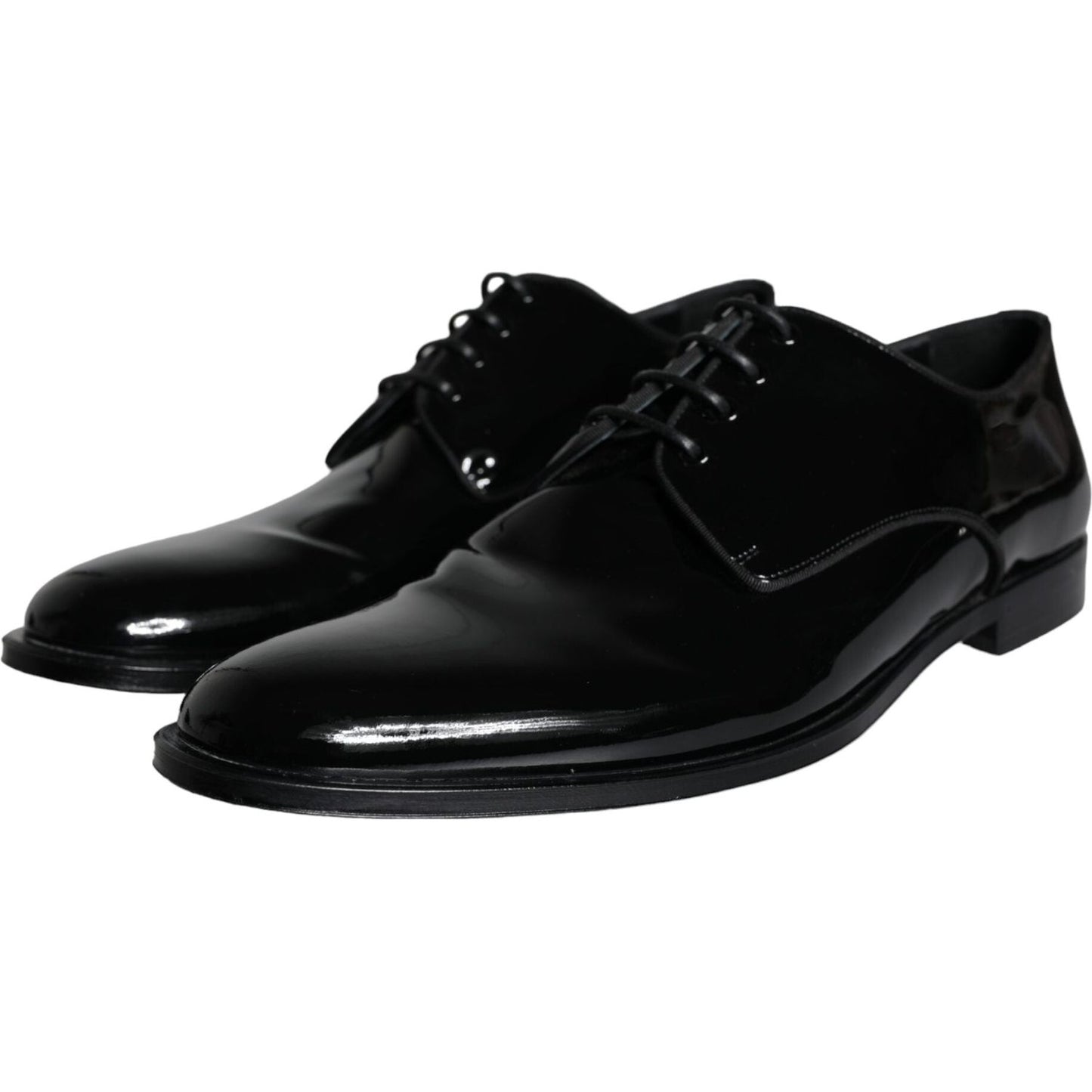 Dolce & Gabbana Black Calfskin Leather Derby Men Dress Shoes Dolce & Gabbana Black